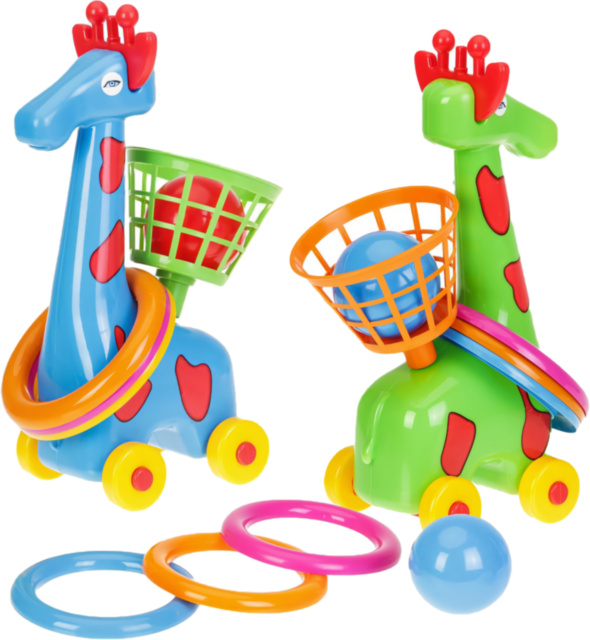 Girafa cu Inele, Bilă și Sfoară de Tras