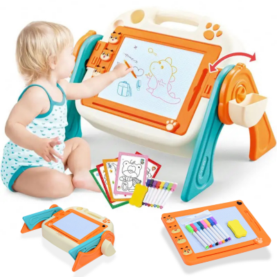 Tablă de desen dublă, magnetică cu carioci incluse | image