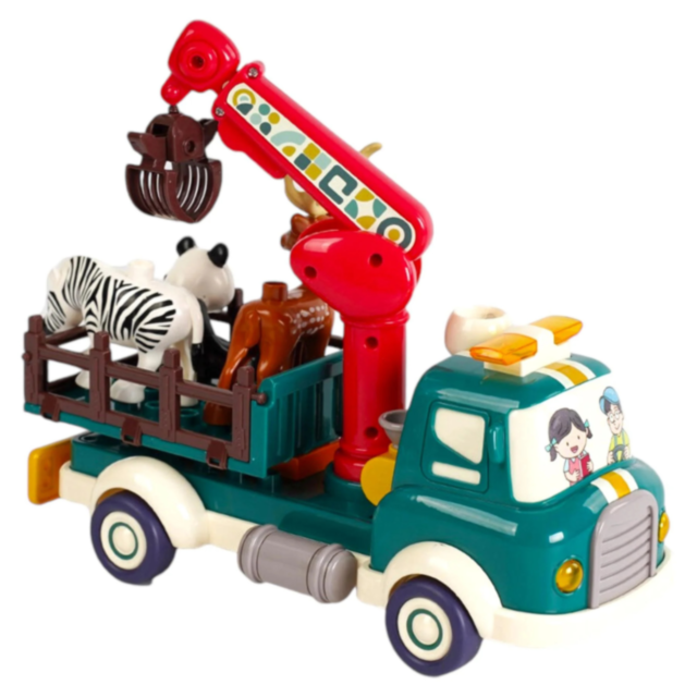 Set de construcție Camion Transport Animaluțe cu Sunete și Efecte
