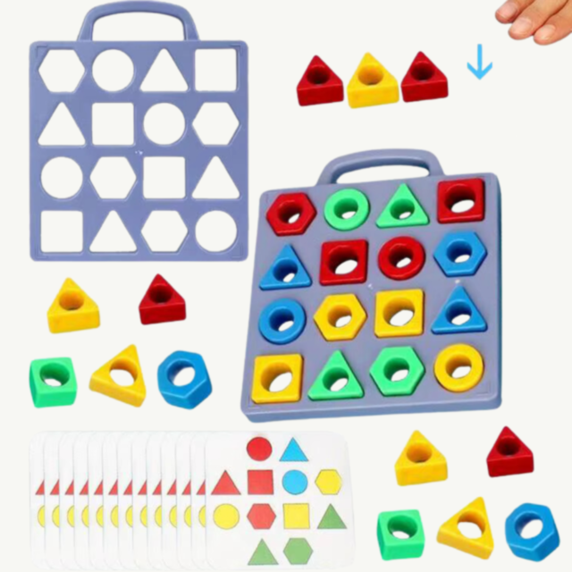 Set Educațional de Sortare Forme Geometrice cu Planșe și Cadru