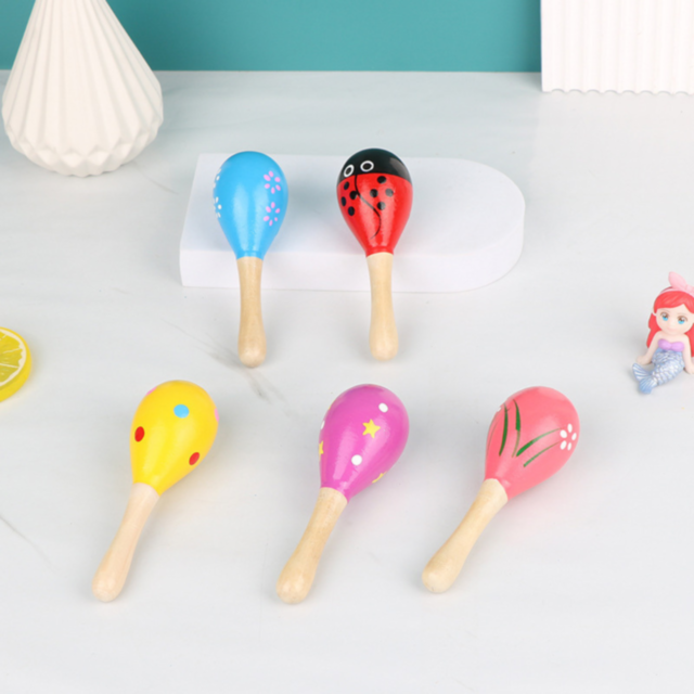 Maracas din Lemn de 20 cm pentru Copii (culoare aleatorie)