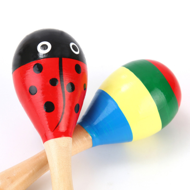 Maracas din Lemn de 20 cm pentru Copii (culoare aleatorie)