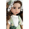 Păpușă în Salopetă Verde cu Volănaș și Bentiță din Dantelă – 35 cm