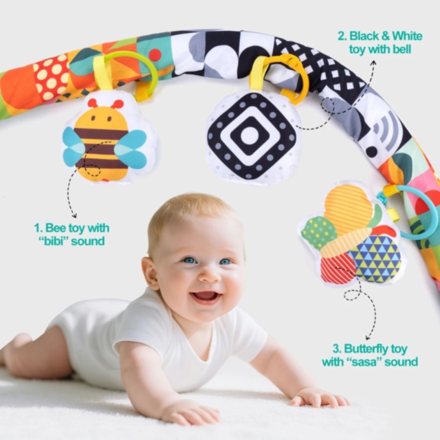 Arcadă senzorială reglabilă pentru pătuț și cărucior