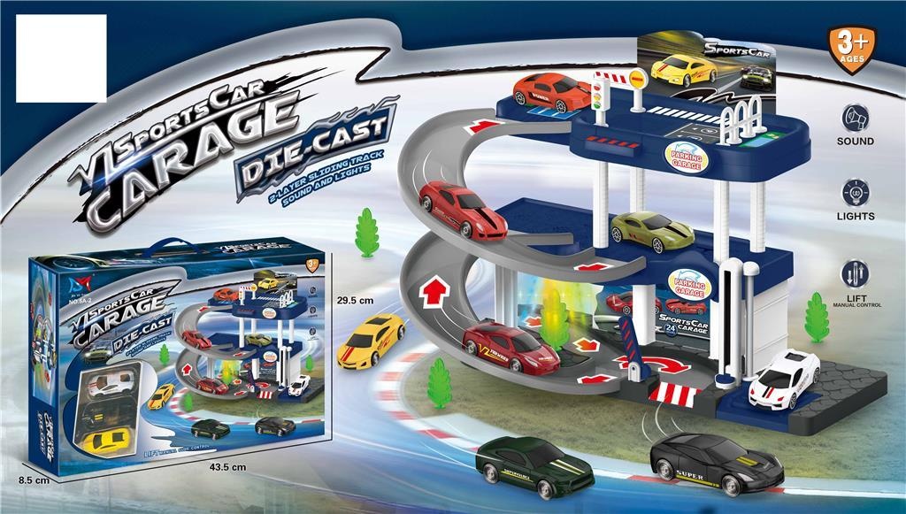 Parcare cu 3 Niveluri și 3 Mașinuțe de Metal