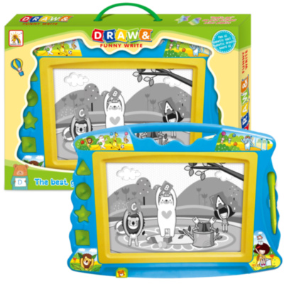 Mega Tabla Magnetică de Scris și Desenat cu 4 Ștampiluțe, 52cm | image