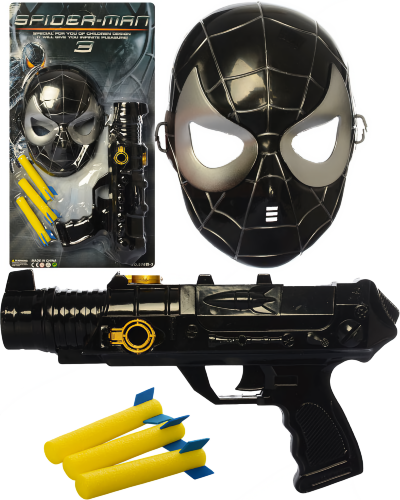 Mască și Pistol  Omul Păianjen  cu 3 Proiectile    | image