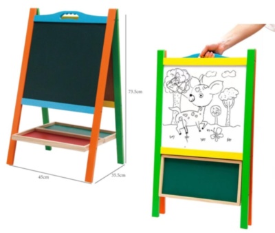 Tablă Dublă de Lemn, Magnetică, cu 2 Fețe de Scris și Desenat | image