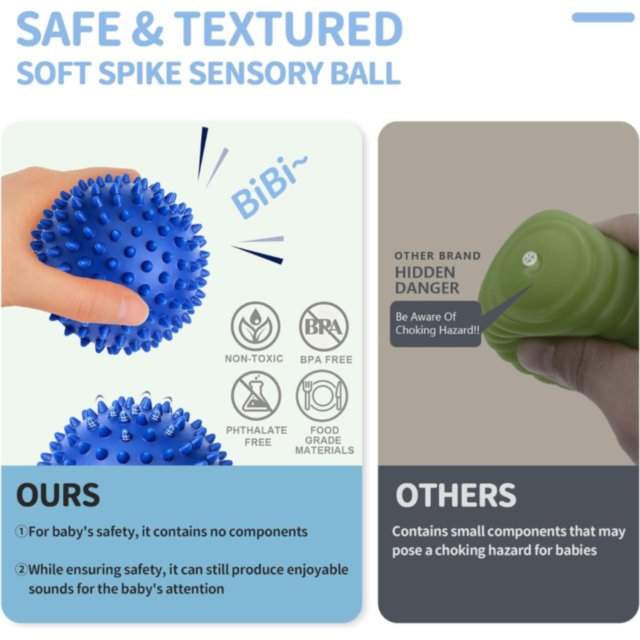 Set Mingi Senzoriale pentru Dezvoltarea Bebelușilor – Texturi Variate