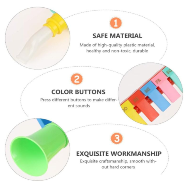 Instrument Muzical de Suflat pentru Copii - Melodica Colorată cu Taste