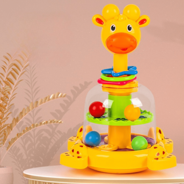 Girafă Interactivă cu Bile Rotative pentru Bebeluși