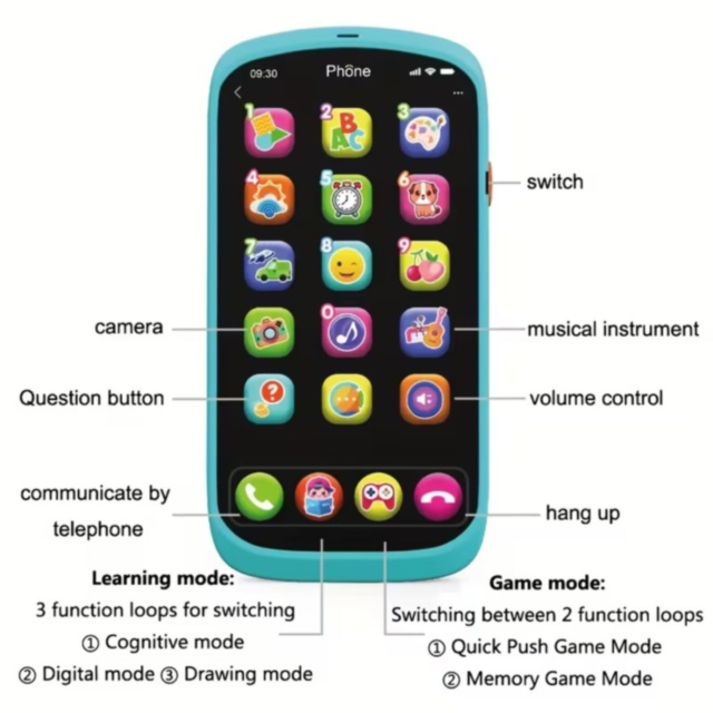 Telefon Educațional Interactiv pentru Copii 18M+ (culoare aleatorie)