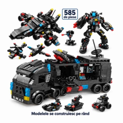 Set construcție City SWAT 585 piese, camion și robot | image