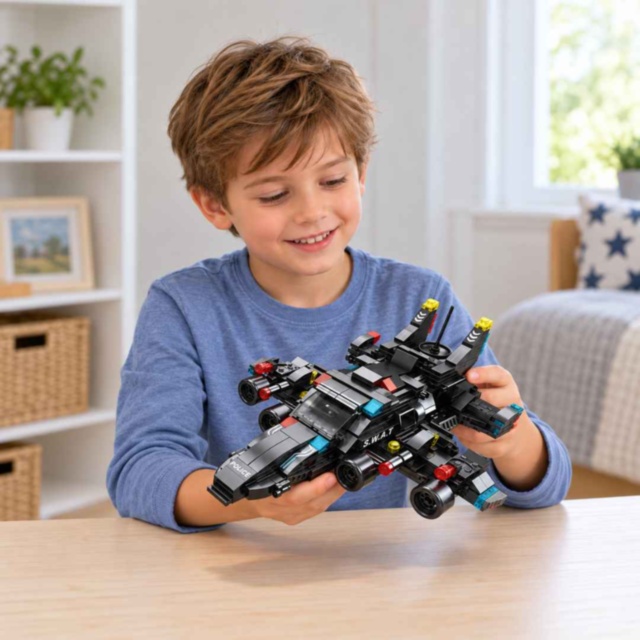 Set construcție City SWAT 585 piese, camion și robot