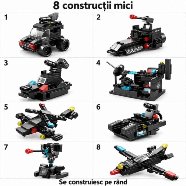 Set construcție City SWAT 585 piese, camion și robot