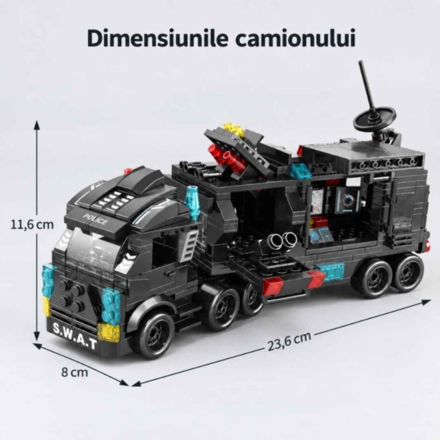 Set construcție City SWAT 585 piese, camion și robot