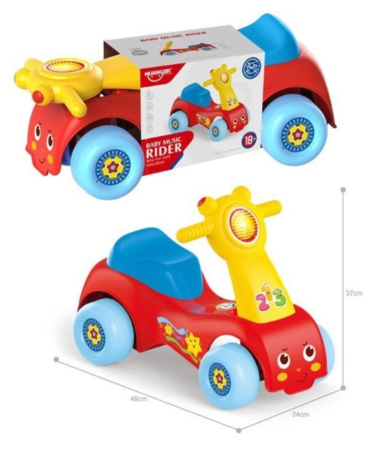 Mașinuță fără Pedale Acționată cu Picioarele cu Sunete