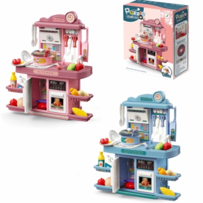 Bucătărie Electrică cu Robinet prin Care Curge Apa, Aragaz, Cuptor, 45x33x15cm | image