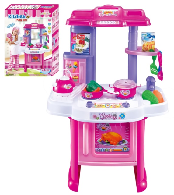 Mega Bucătărie Interactivă cu Aragaz, Cuptor, Tacâmuri, Produse Alimentare 