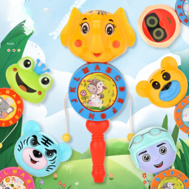 Tobă Zornăitoare cu Mâner pentru Bebeluși (culoare aleatorie)