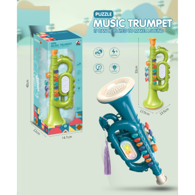 Trompetă muzicală interactivă cu lumini (culoare aleatorie)