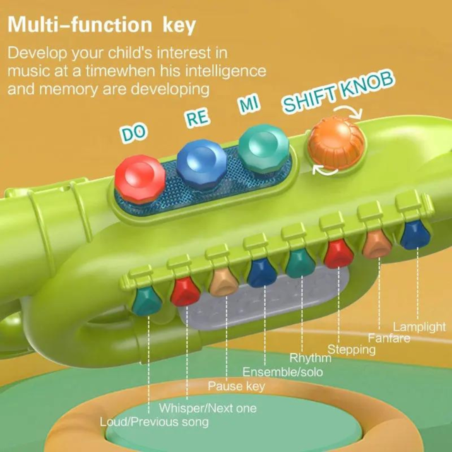 Trompetă muzicală interactivă cu lumini (culoare aleatorie)