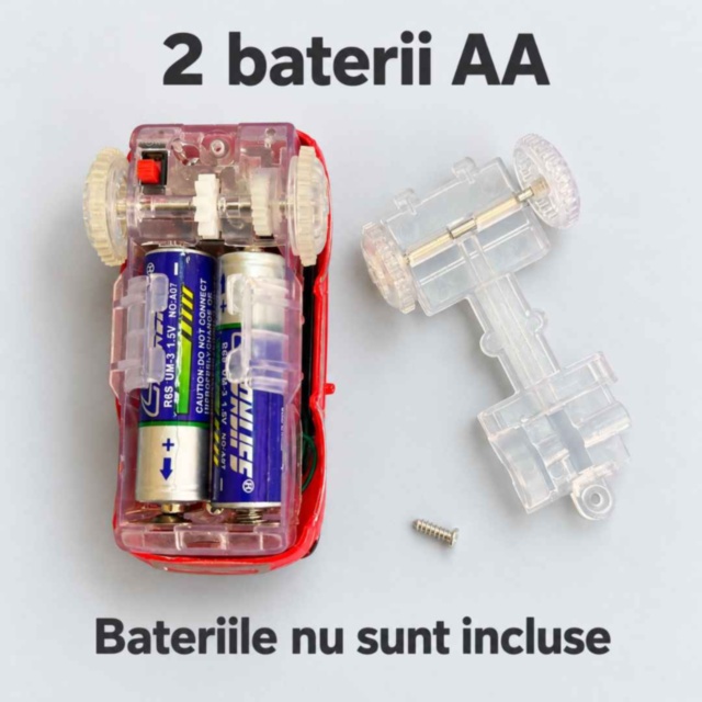 Pistă auto flexibilă fosforescentă cu mașinuță luminoasă inclusă