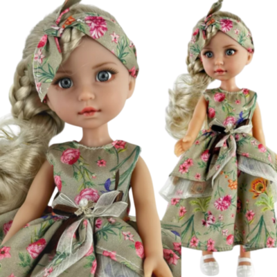 Păpușă Elegantă Vika cu Rochie Florală – 35 cm | image