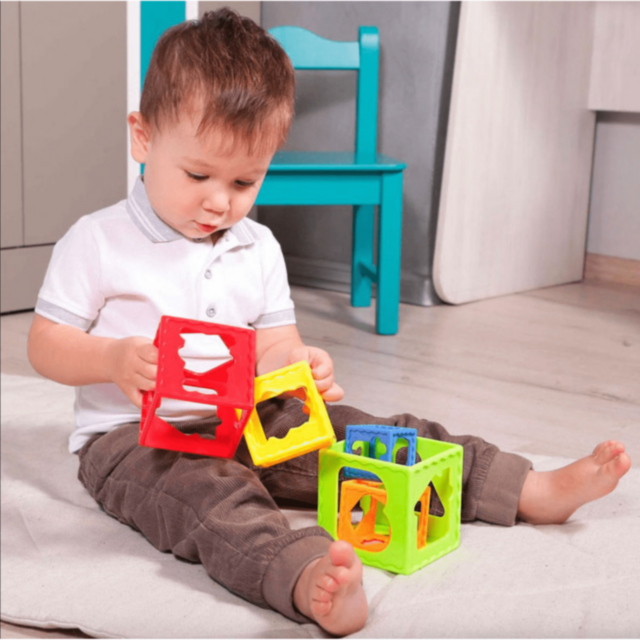 Cuburi Montessori de Stivuit și Sortat pe Culori