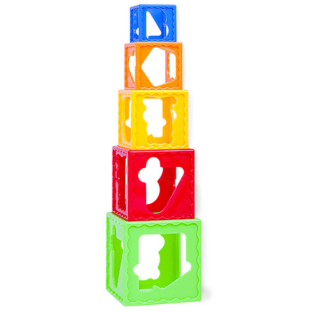 Cuburi Montessori de Stivuit și Sortat pe Culori