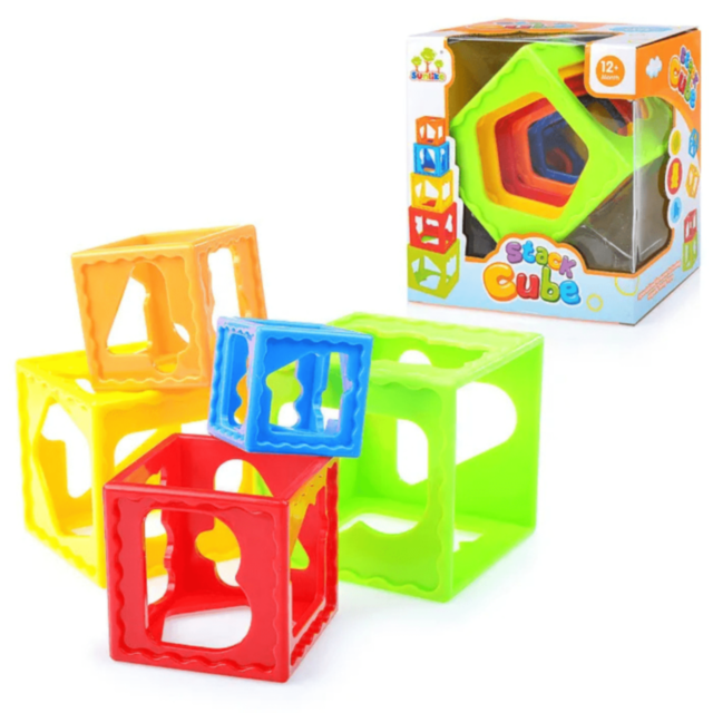 Cuburi Montessori de Stivuit și Sortat pe Culori