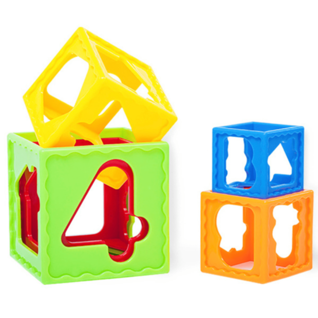 Cuburi Montessori de Stivuit și Sortat pe Culori