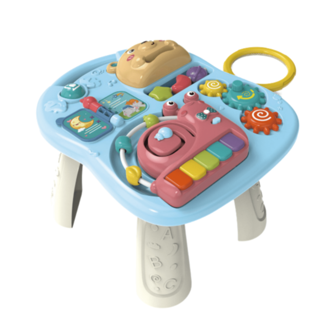 Premergător Muzical 3-în-1 pentru Bebeluși | Activități Educative și Masă de Joacă - Albastru 