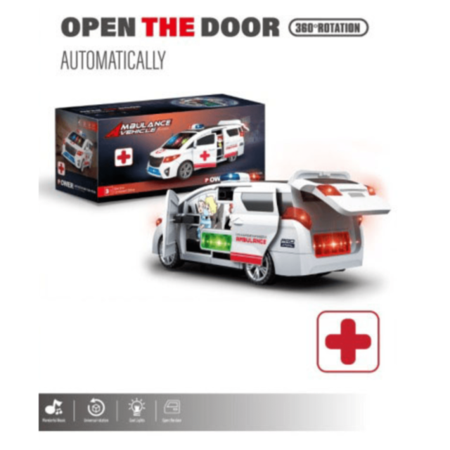 Ambulanță Interactivă cu Uși Automate și Rotire 360° 