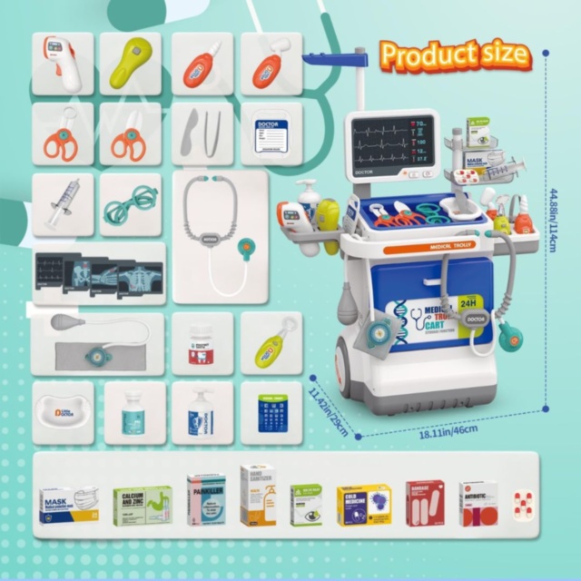 Cărucior Medical Interactiv 32 Piese pentru Copii