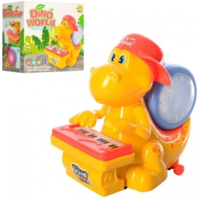 Dinozaur Electric Cu Orgă și Tobă care Merge și Cântă | image