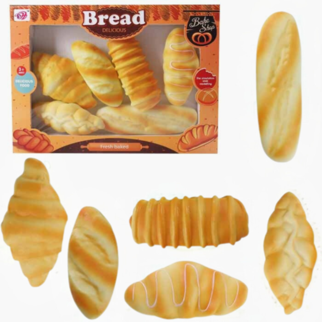Set jucării pâine și produse de panificație din cauciuc