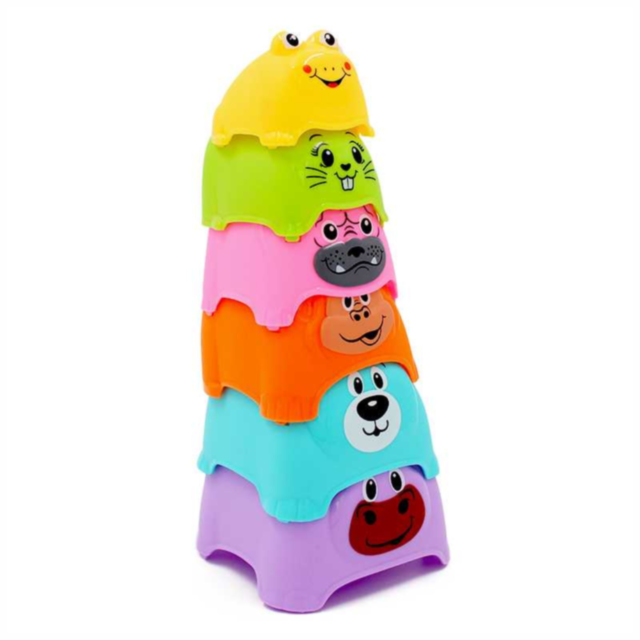 Piramidă Animale Colorate – Set de Joacă Educațional