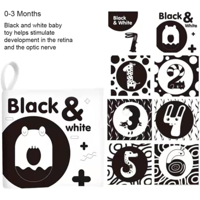 Set de 6 Cărți senzoriale Color & Black pentru bebeluși