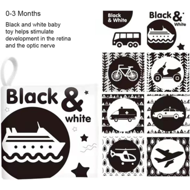 Set de 6 Cărți senzoriale Color & Black pentru bebeluși