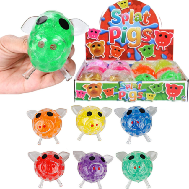 1buc. Jucărie Antistres Porcușor Colorat cu Gel Orbeez