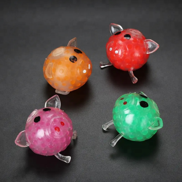 1buc. Jucărie Antistres Porcușor Colorat cu Gel Orbeez