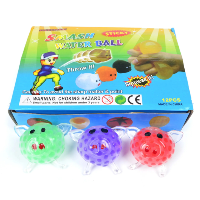 1buc. Jucărie Antistres Porcușor Colorat cu Gel Orbeez