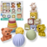 Set educativ bebeluși cu cuburi, bile și animale moi