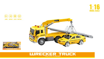 Camion de tractare cu mașinuță taxi, lumini și sunete | image