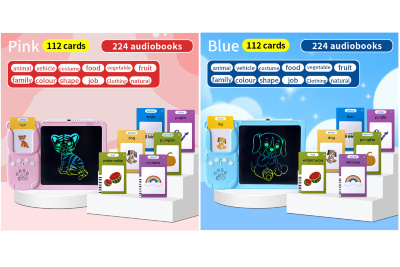 Set Educațional cu 112 Cărți și 224 Audiobook-uri – Aparat Interactiv pentru Copii  | image