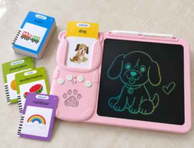 Tabletă educativă cu desen și 112 cartonașe în engleză | image