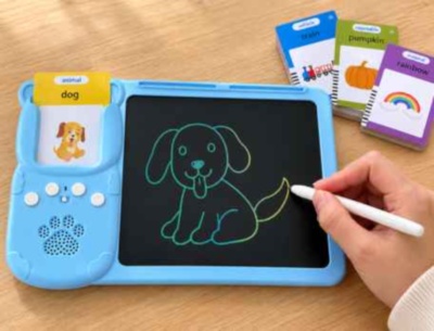 Tabletă educativă cu desen și 112 cartonașe în engleză | image