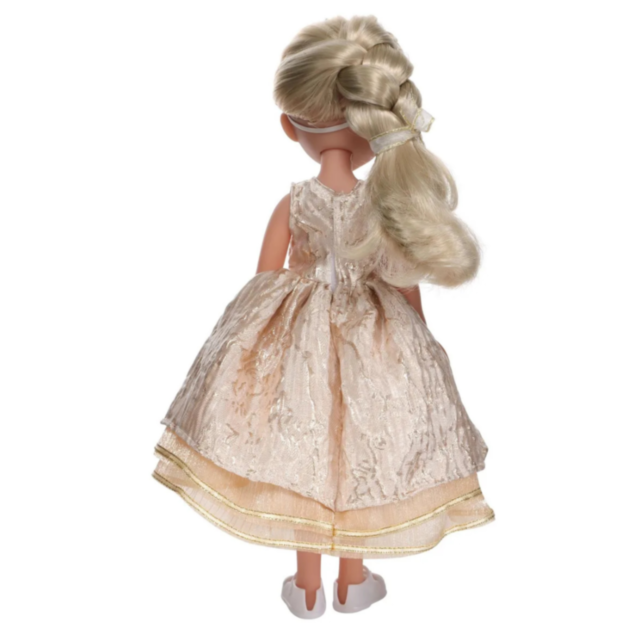 Păpușă Blondă Sennby Baby în Rochie Aurie Elegantă – 35 cm