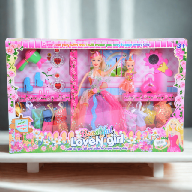 Păpușă Lovely Girl cu Rochii și Accesorii
